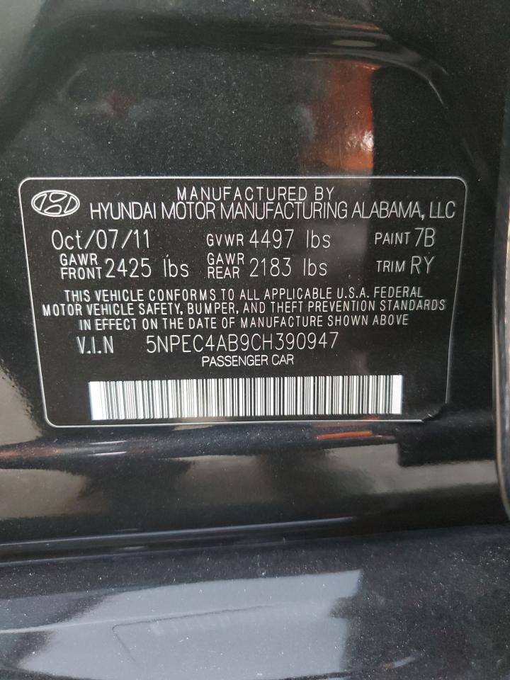 5NPEC4AB9CH390947 2012 Hyundai Sonata Se