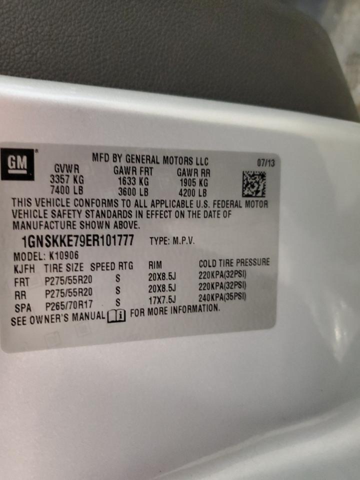 1GNSKKE79ER101777 2014 Chevrolet Suburban K1500 Ltz