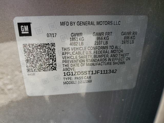 2018 CHEVROLET MALIBU LT - 1G1ZD5ST1JF111342