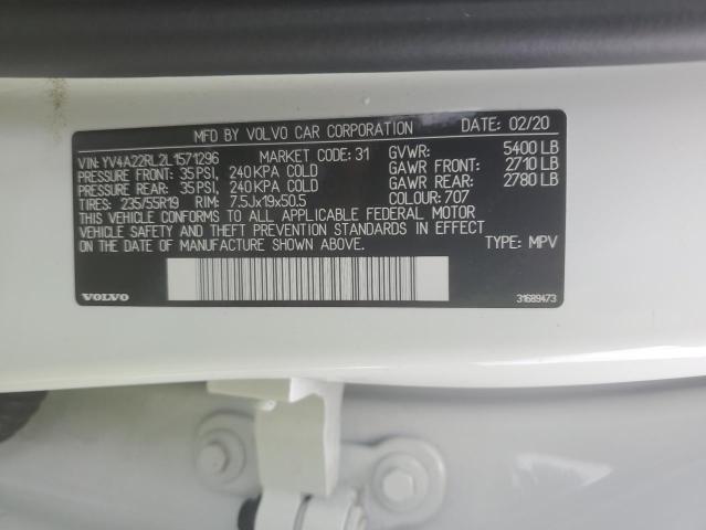 VIN YV4A22RL2L1571296 2020 Volvo XC60, T6 Inscription no.13