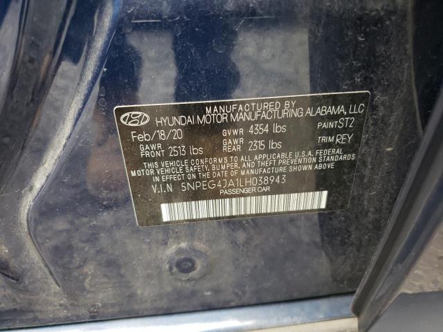2020 Hyundai Sonata Se VIN: 5NPEG4JA1LH038943 Lot: 62015064
