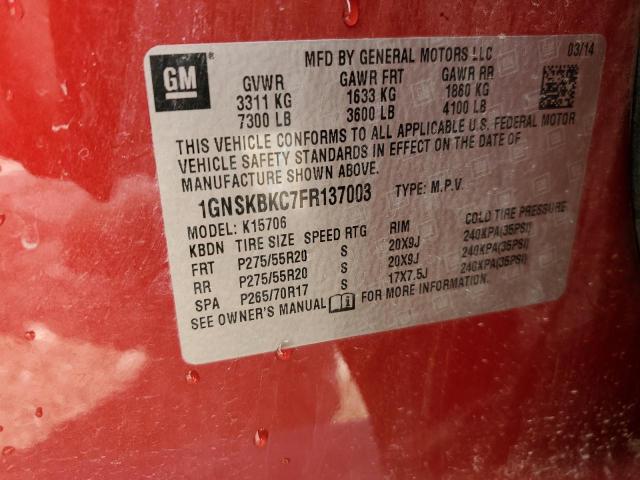 2015 CHEVROLET TAHOE K150 - 1GNSKBKC7FR137003