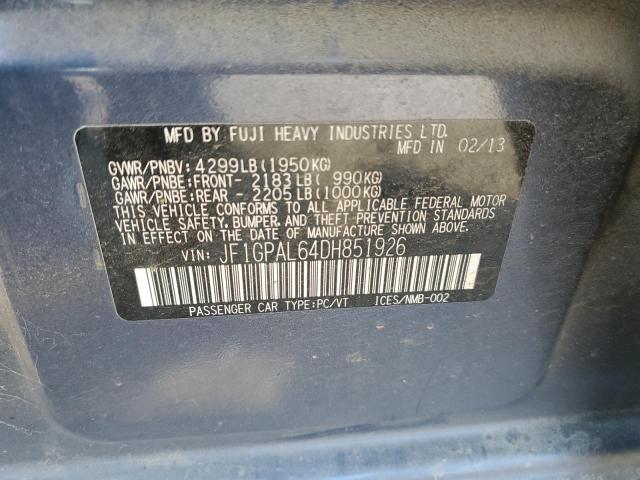 2013 Subaru Impreza Sport Premium VIN: JF1GPAL64DH851926 Lot: 61636394
