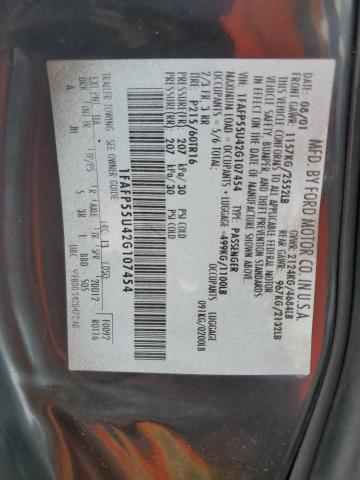 2002 Ford Taurus Ses VIN: 1FAFP55U42G107454 Lot: 61299814