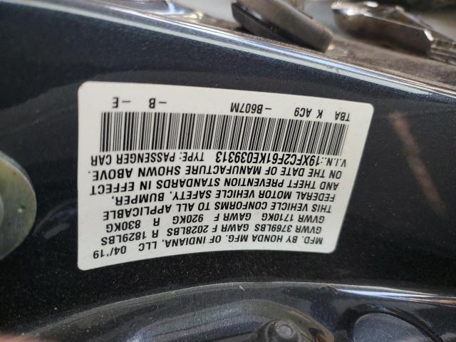 19XFC2F61KE039313 2019 HONDA CIVIC