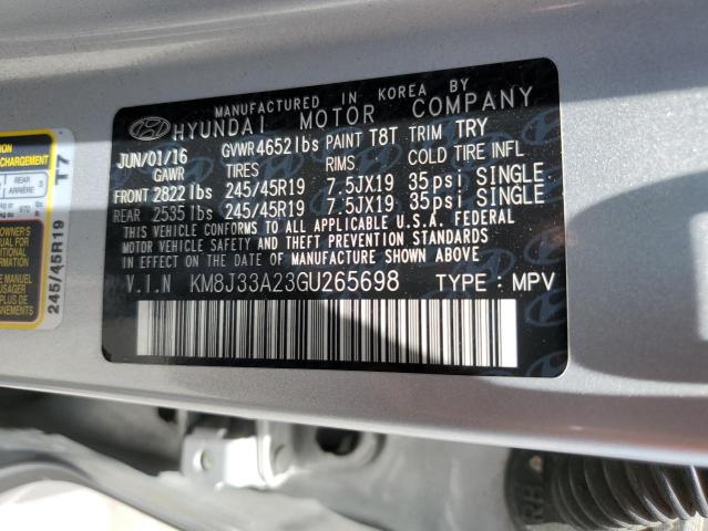 2016 Hyundai Tucson Limited VIN: KM8J33A23GU265698 Lot: 62913984