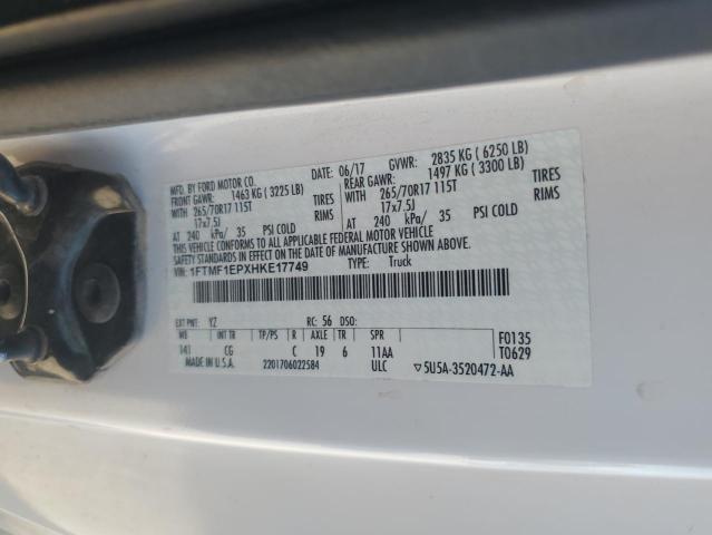 2017 Ford F150 VIN: 1FTMF1EPXHKE17749 Lot: 61263964