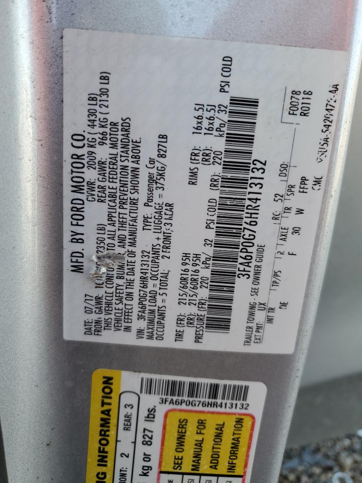 3FA6P0G76HR413132 2017 Ford Fusion S