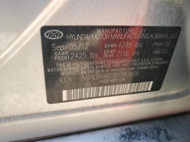 2013 Hyundai Sonata Gls VIN: 5NPEB4AC2DH597208 Lot: 61984704