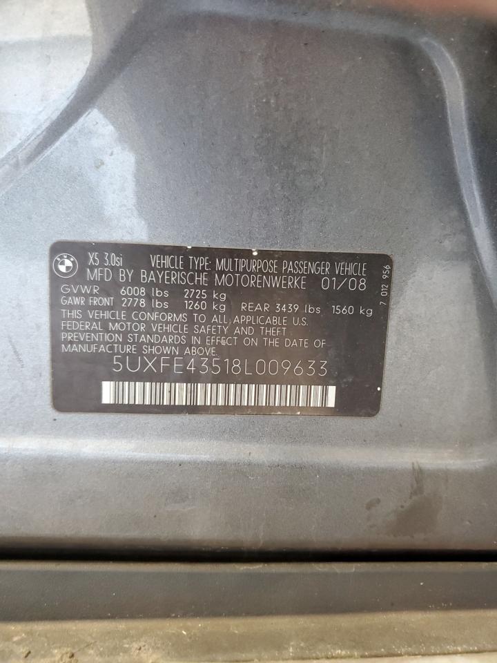 5UXFE43518L009633 2008 BMW X5 3.0I