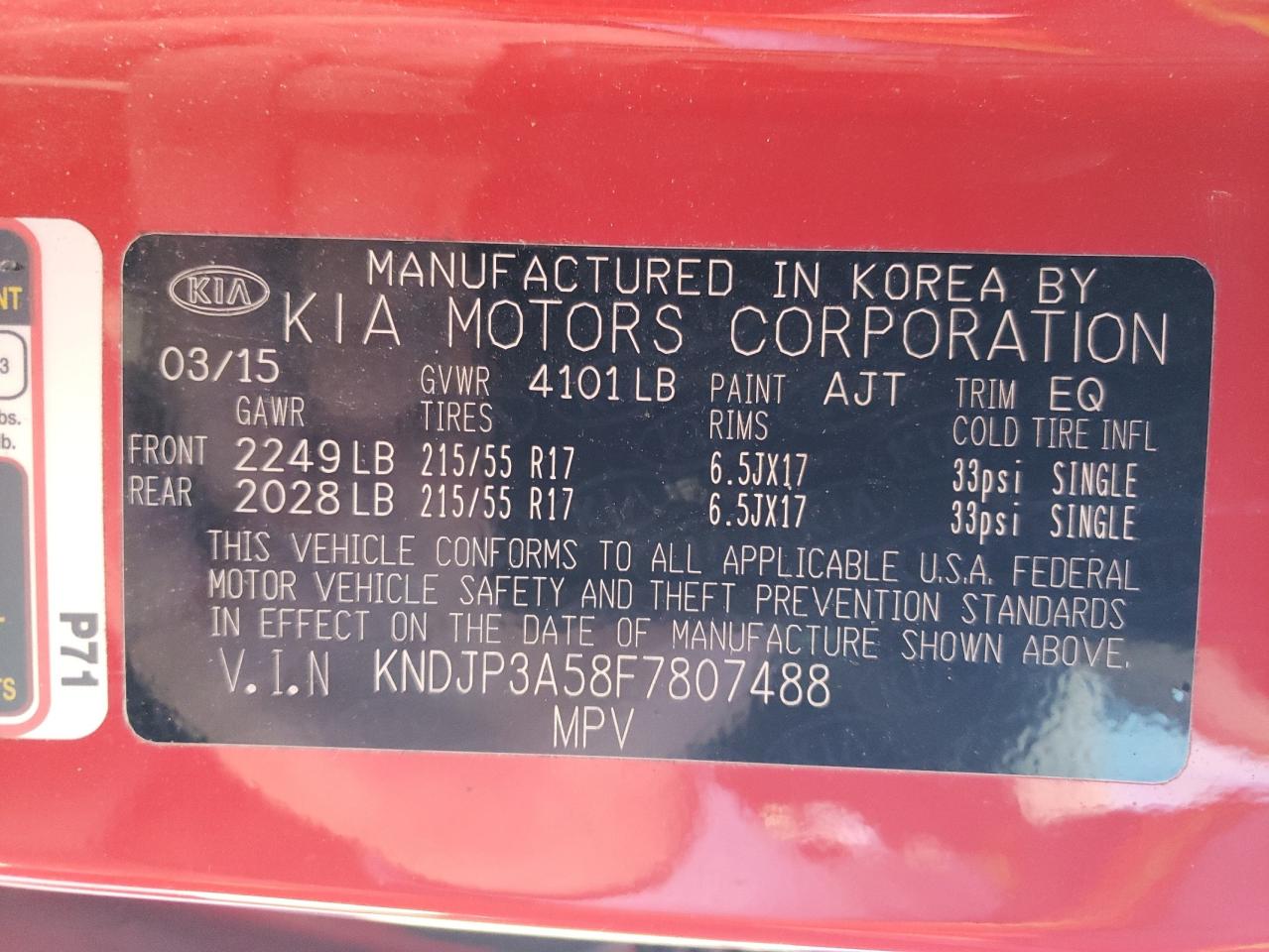 KNDJP3A58F7807488 2015 Kia Soul +