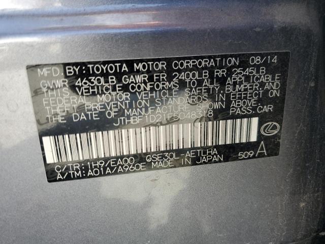 2015 Lexus Is 250 VIN: JTHBF1D21F5048318 Lot: 62700554