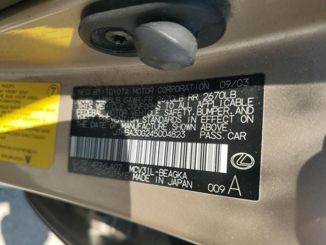 2004 Lexus Es 330 VIN: JTHBA30G245004823 Lot: 62929644