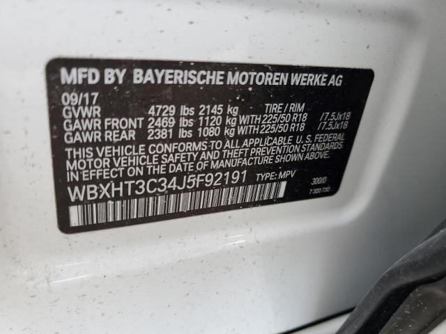 VIN WBXHT3C34J5F92191 2018 BMW X1, Xdrive28I no.12