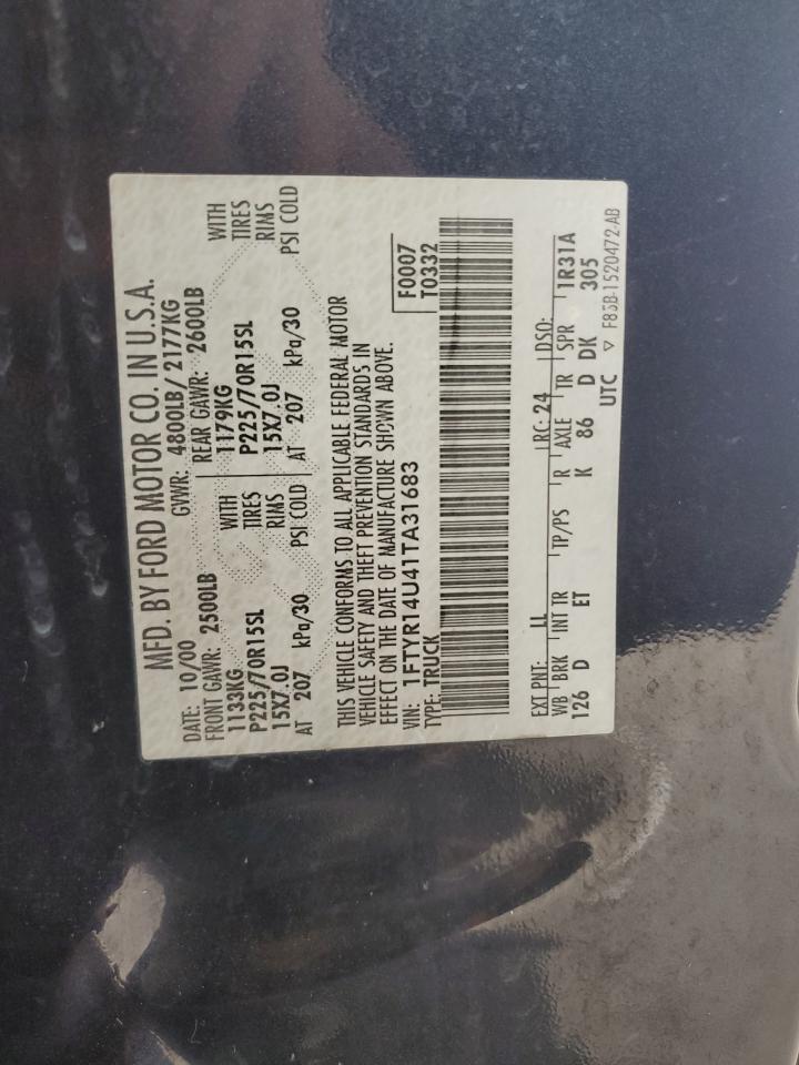 1FTYR14U41TA31683 2001 Ford Ranger Super Cab