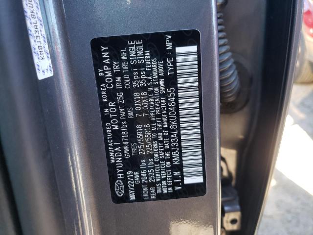 2019 Hyundai Tucson Limited VIN: KM8J33AL8KU048455 Lot: 60486114