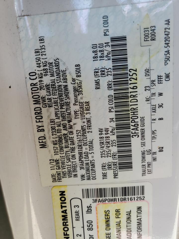 3FA6P0HR1DR161252 2013 Ford Fusion Se