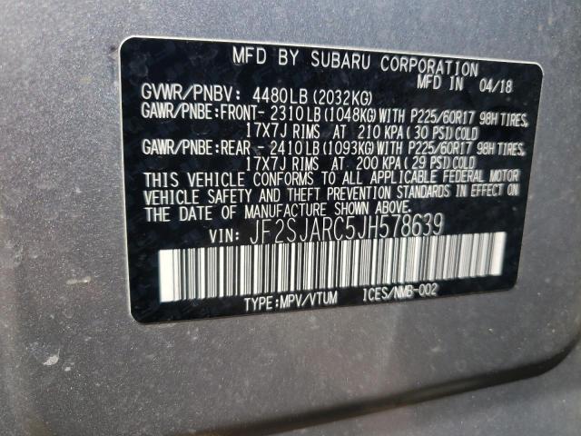 2018 SUBARU FORESTER 2 - JF2SJARC5JH578639