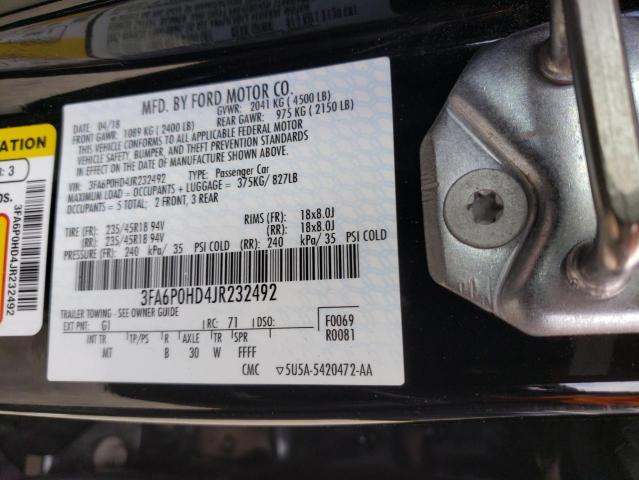 VIN 3FA6P0HD4JR232492 2018 Ford Fusion, SE no.12