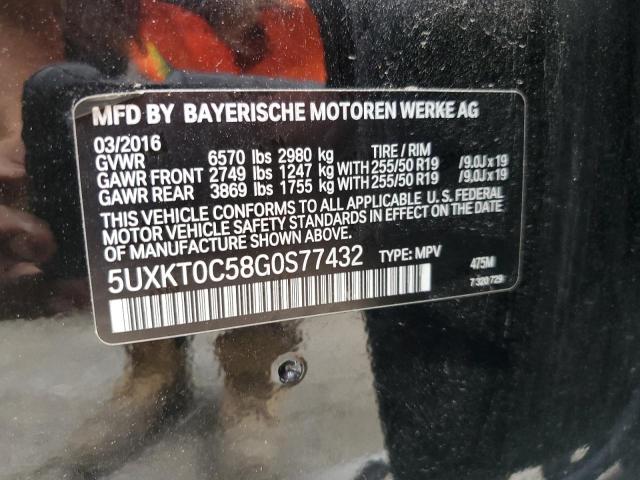 VIN 5UXKT0C58G0S77432 2016 BMW X5, Xdr40E no.13