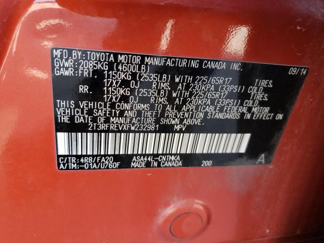 2015 TOYOTA RAV4 XLE - 2T3RFREVXFW232981