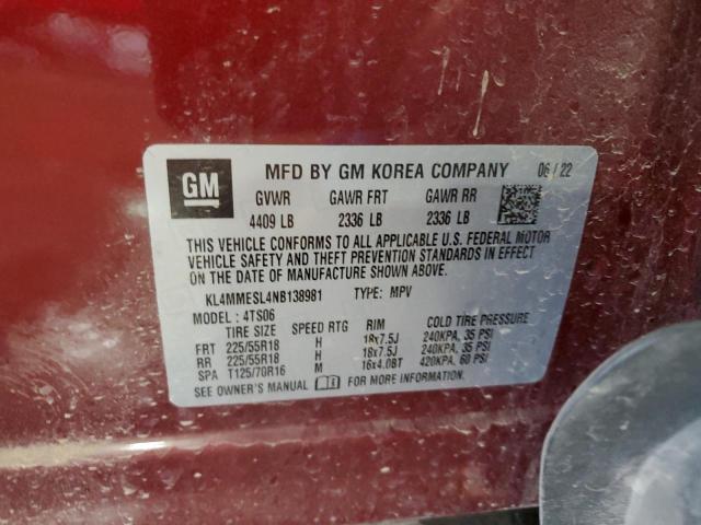 2022 Buick Encore Gx Select VIN: KL4MMESL4NB138981 Lot: 62519924