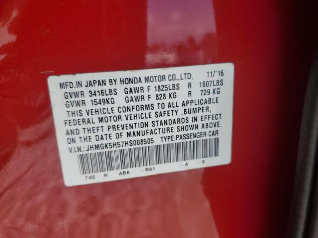 2017 HONDA FIT LX - JHMGK5H57HS008505