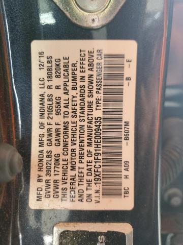 2017 HONDA CIVIC - 19XFC1F91HE009435