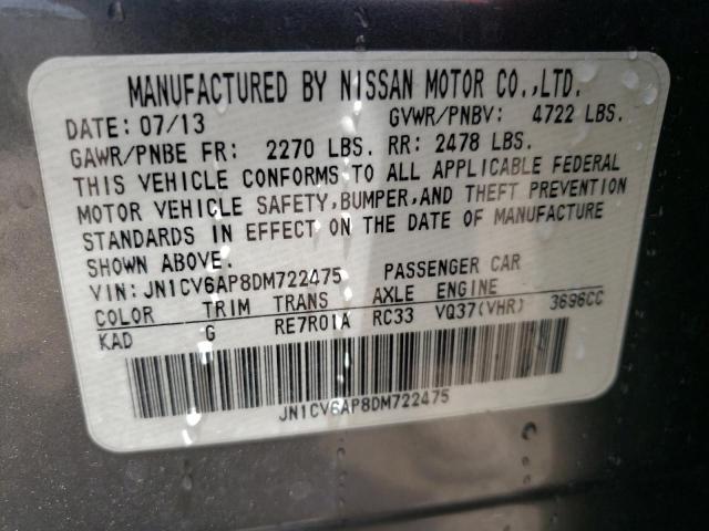 JN1CV6AP8DM722475 2013 Infiniti G37 Base