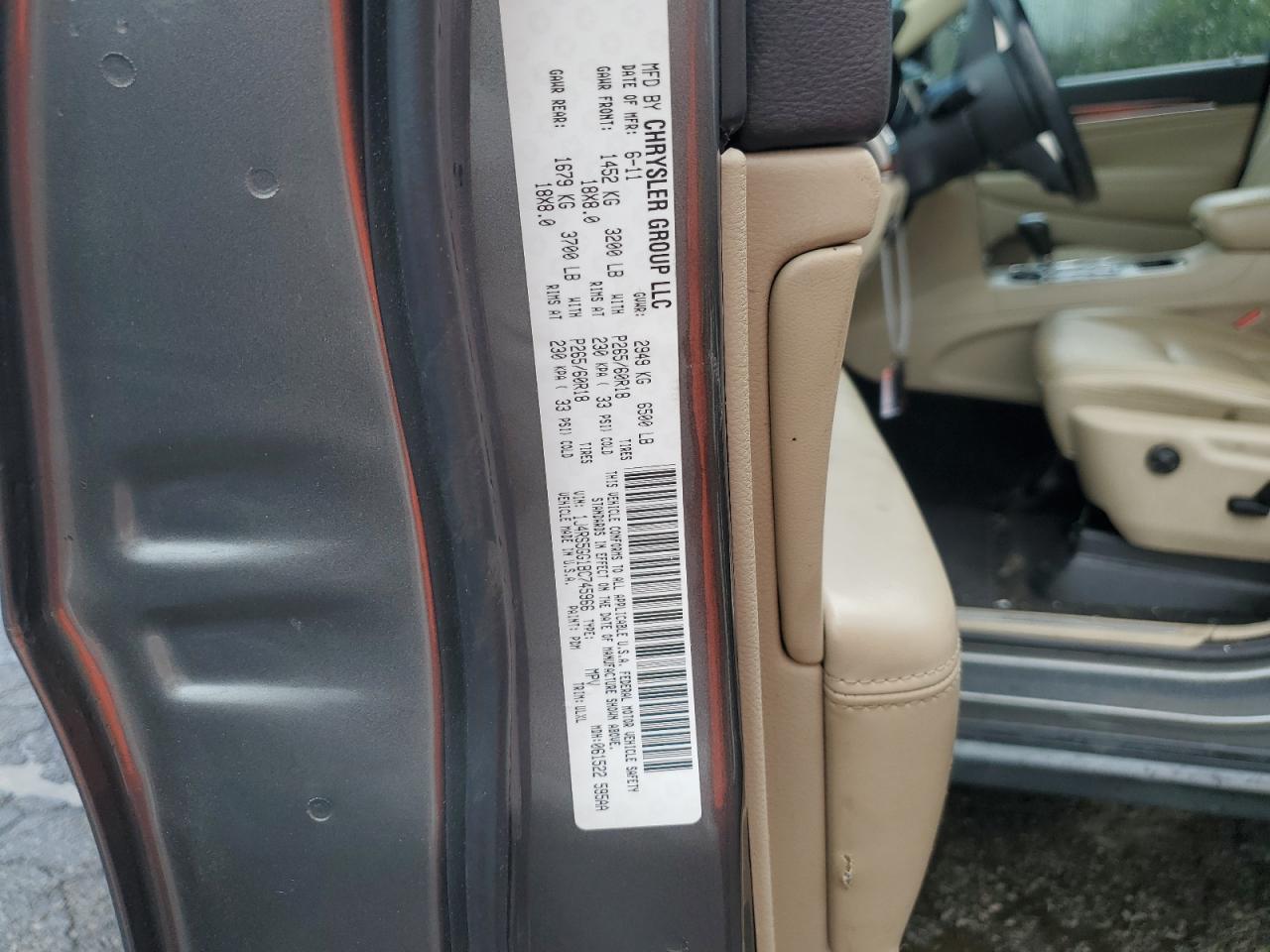 1J4RS5GG1BC745966 2011 Jeep Grand Cherokee Limited