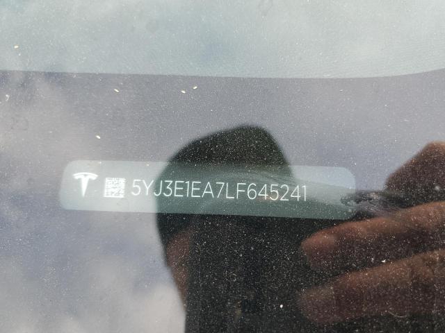 2020 Tesla Model 3 VIN: 5YJ3E1EA7LF645241 Lot: 62762944