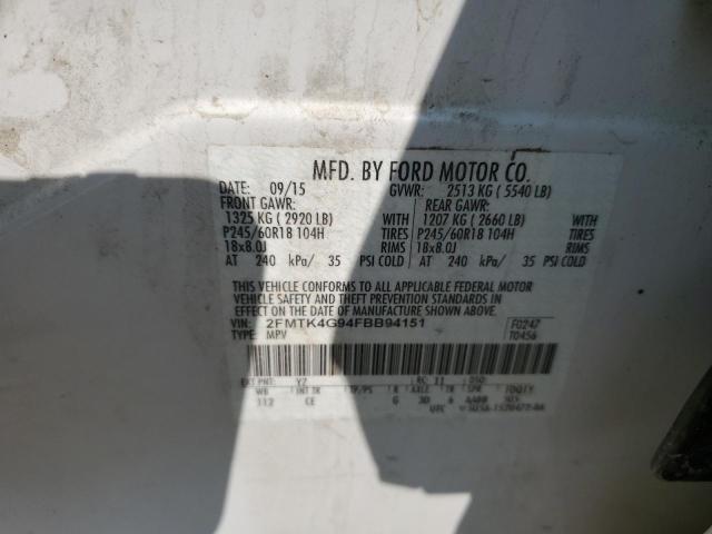 VIN 2FMTK4G94FBB94151 2015 Ford Edge, SE no.13