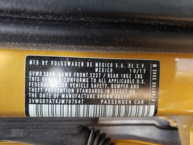 2018 VOLKSWAGEN BEETLE DUN 3VWSD7AT4JM707547