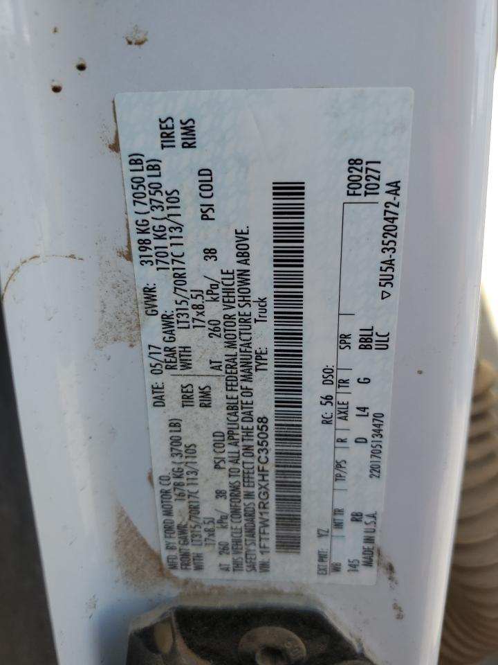 1FTFW1RGXHFC35058 2017 Ford F150 Raptor