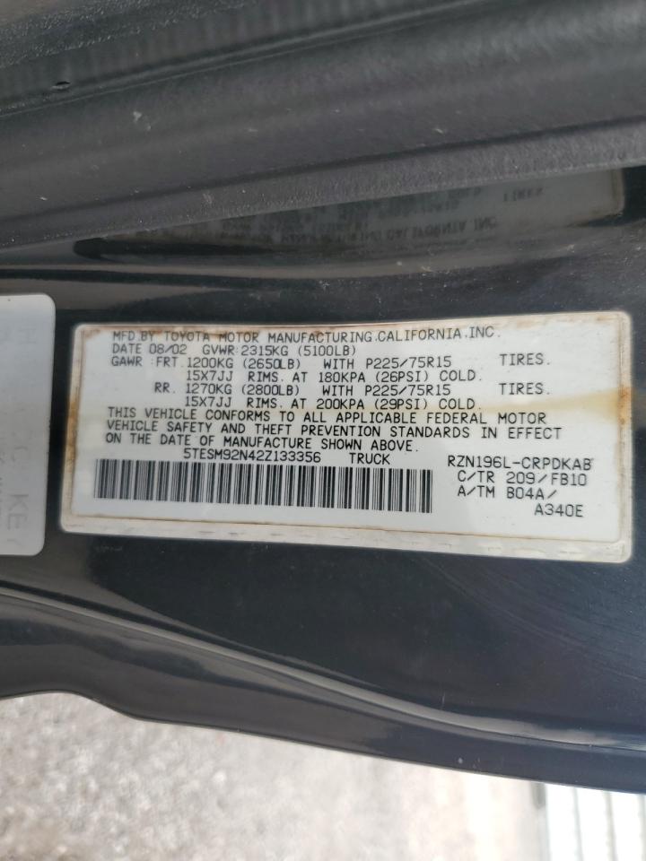 5TESM92N42Z133356 2002 Toyota Tacoma Xtracab Prerunner