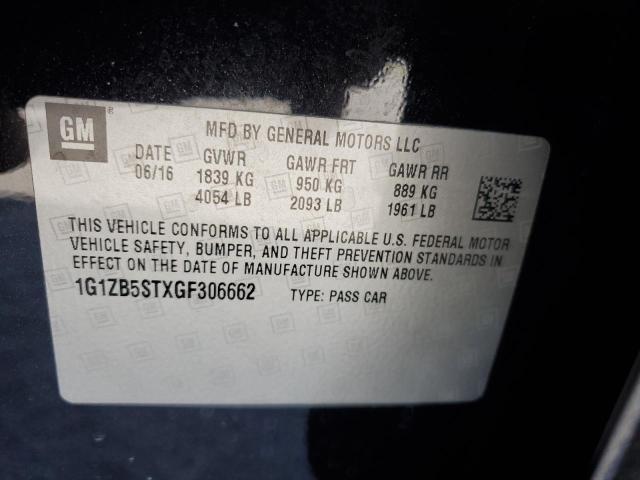 2016 Chevrolet Malibu Ls VIN: 1G1ZB5STXGF306662 Lot: 61926714