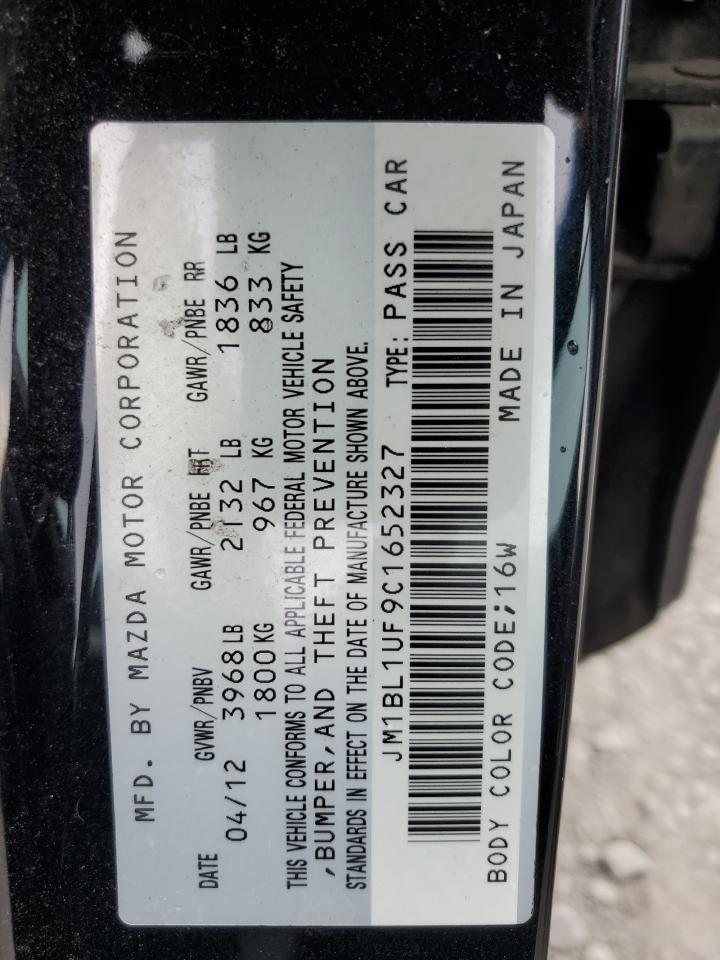 JM1BL1UF9C1652327 2012 Mazda 3 I