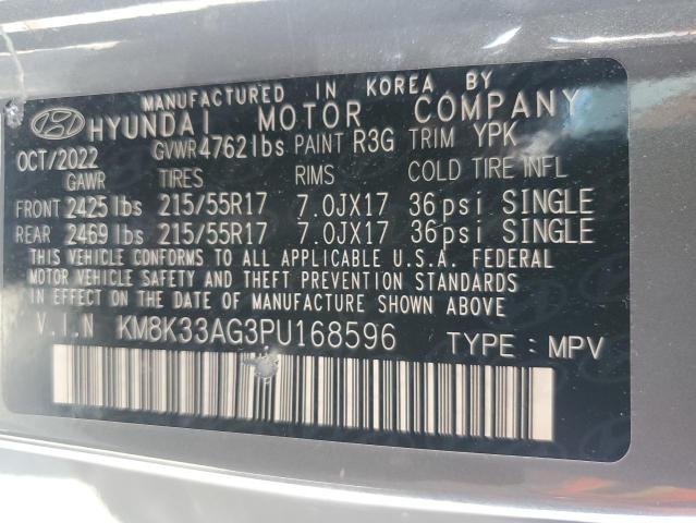 2023 Hyundai Kona Sel VIN: KM8K33AG3PU168596 Lot: 61696604