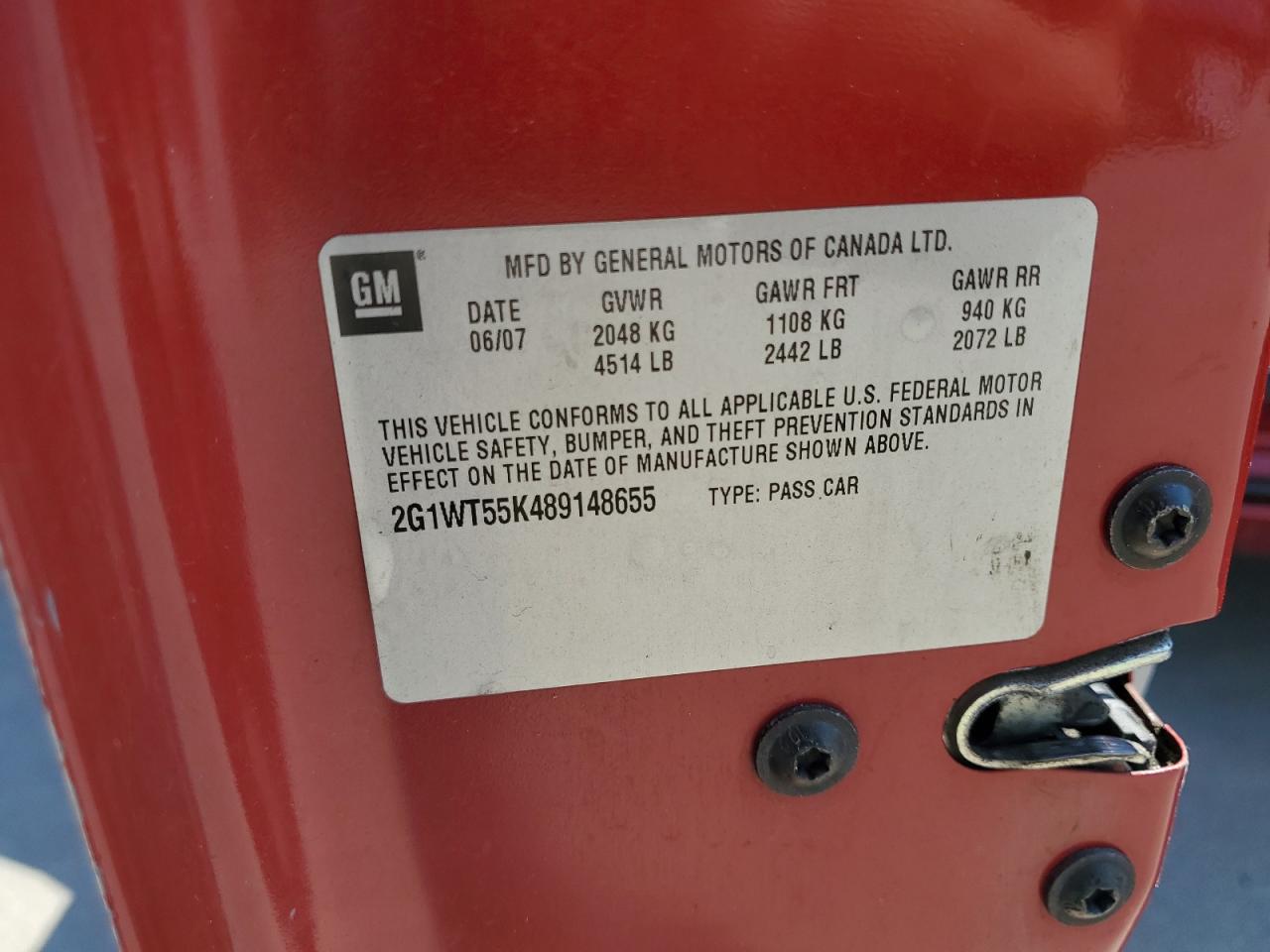 2G1WT55K489148655 2008 Chevrolet Impala Lt