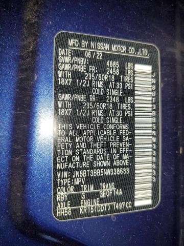 2022 Nissan Rogue Sv VIN: JN8BT3BB5NW338633 Lot: 61667224