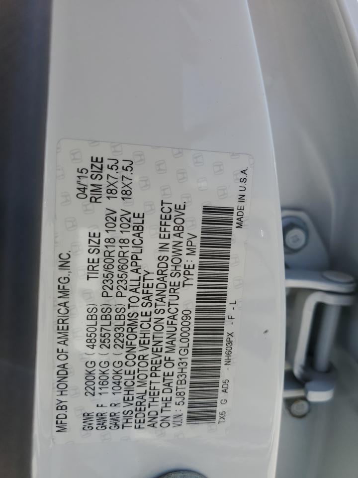 5J8TB3H31GL000090 2016 Acura Rdx