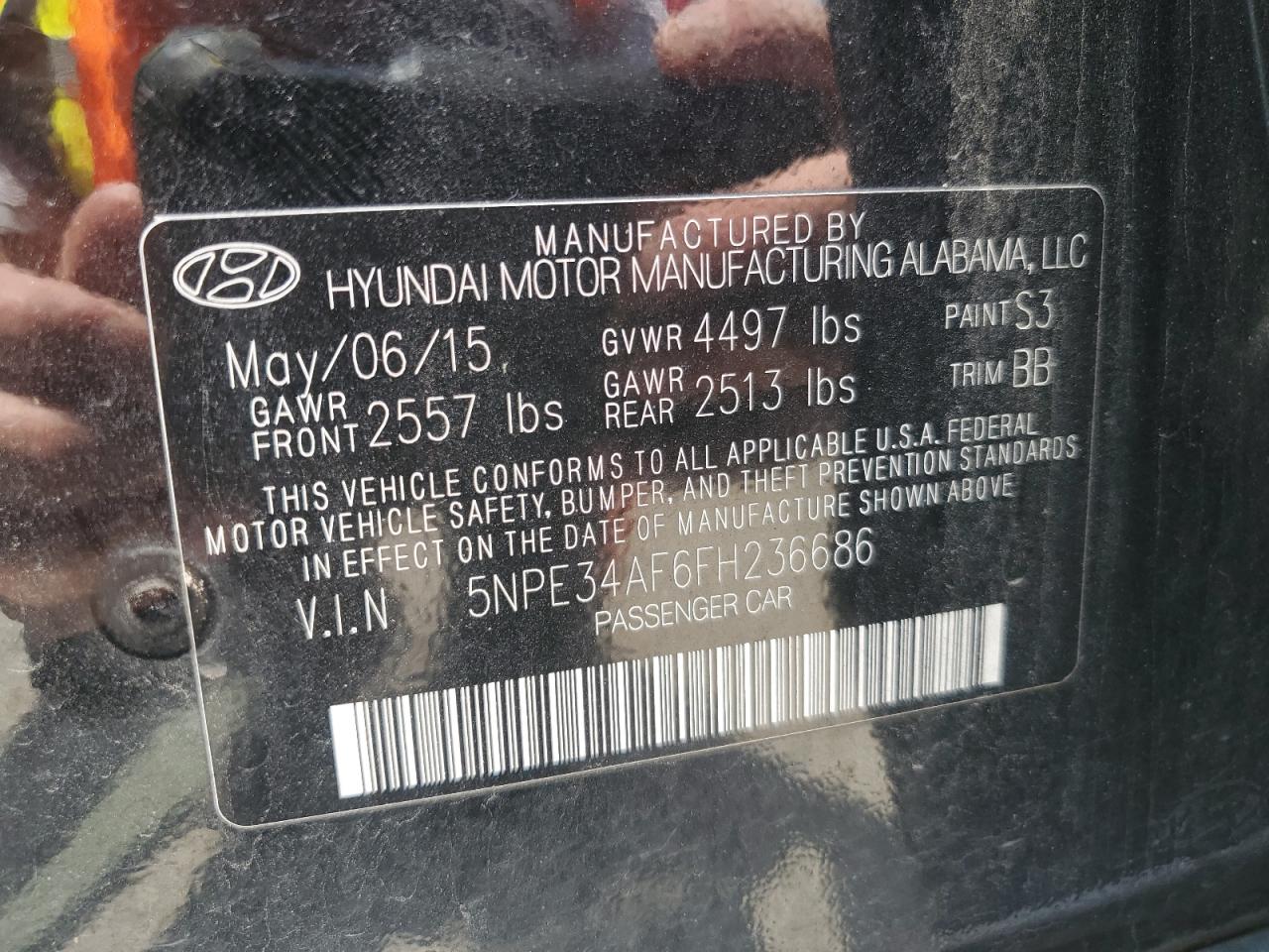 5NPE34AF6FH236686 2015 Hyundai Sonata Sport