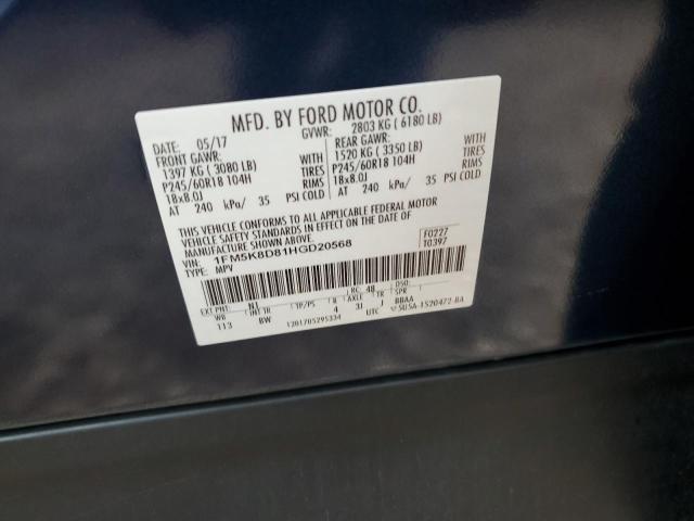 2017 FORD EXPLORER X - 1FM5K8D81HGD20568