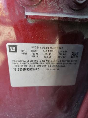 2016 CHEVROLET CRUZE LT - 1G1BE5SM9G7287033