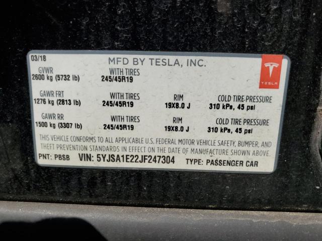 VIN 5YJSA1E22JF247304 2018 Tesla MODEL S no.12