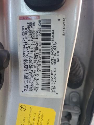 2003 Lexus Es 300 VIN: JTHBF30G236001303 Lot: 61216594