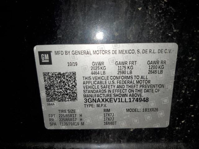 2020 Chevrolet Equinox Lt VIN: 3GNAXKEV1LL174948 Lot: 63041954