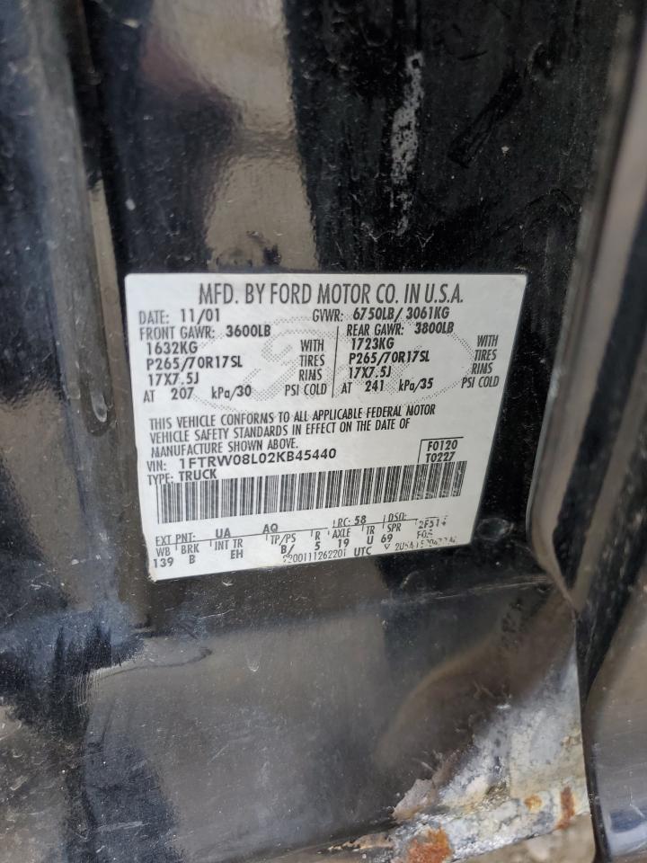 1FTRW08L02KB45440 2002 Ford F150 Supercrew