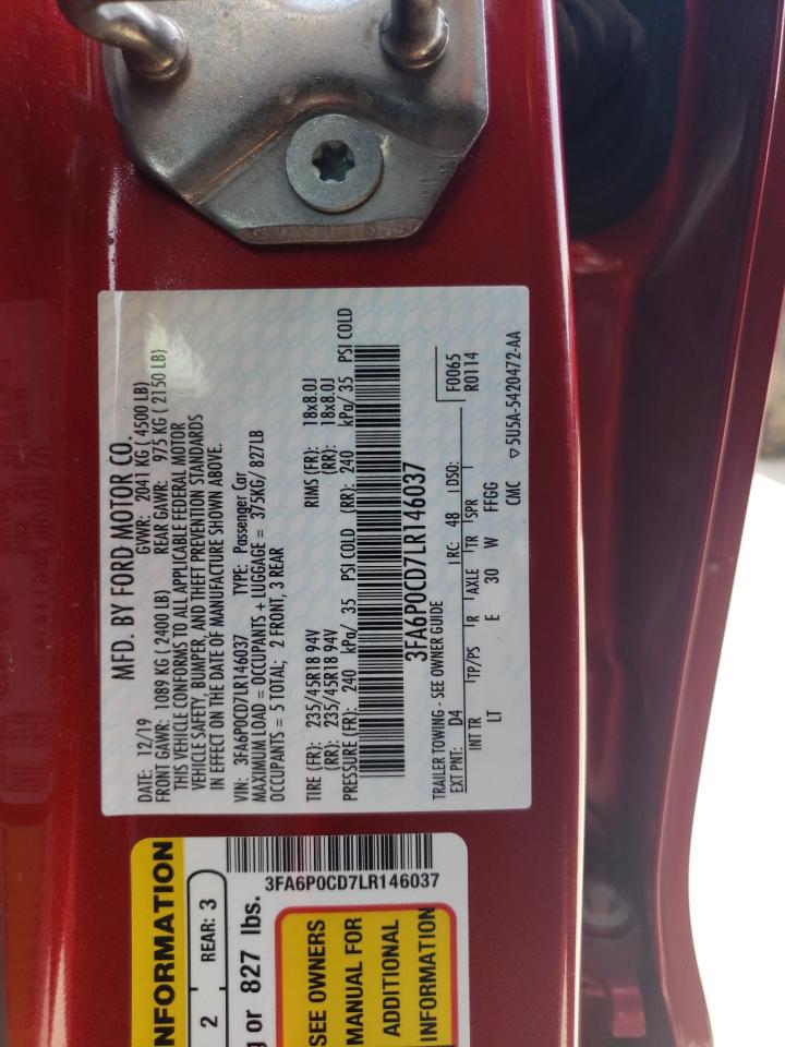 3FA6P0CD7LR146037 2020 Ford Fusion Sel