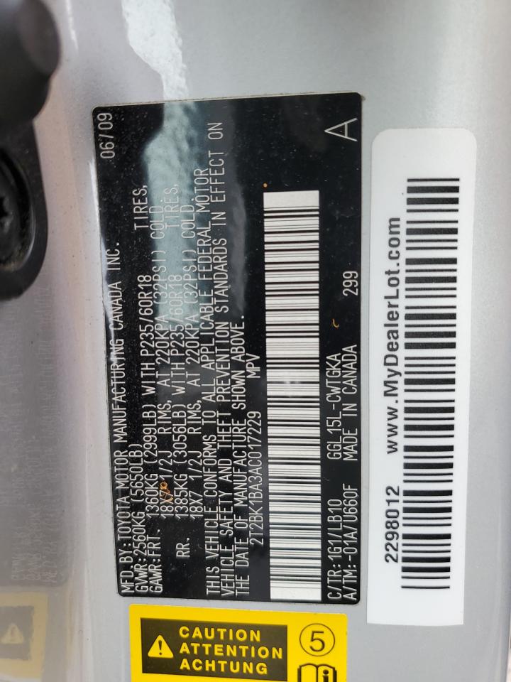 2T2BK1BA3AC017229 2010 Lexus Rx 350